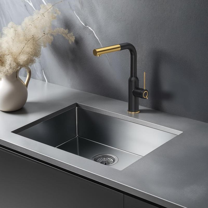 Quadri Stamford Keittiöhana Musta PVD Kullattu Viimeistely ja Irrotettava Juoksuputki 1208967688