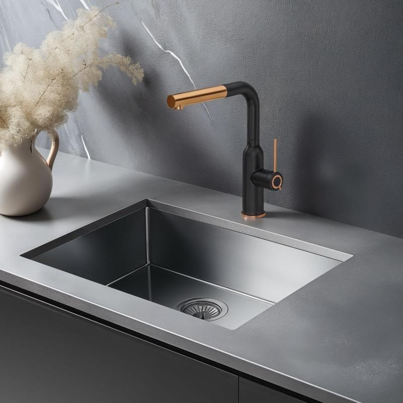 Quadri Stamford Keittiöhana Musta PVD Kupariviimeistelyllä ja Irrotettavalla Ulostulolla 1208967689