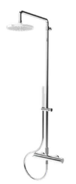 Waterevolution Flow thermostatic douchecombinatie met regendouche PVD Gun Metal 200mm T141TNRGME