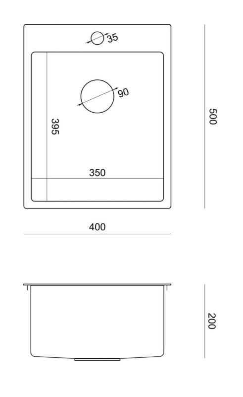 Aquadesign Clara Ruostumaton Teräs Pesuallas 40x50cm Päällirakenne tai Tasoupotus Hanareikätasolla ja Ruostumaton Teräs Tulpalla - 1208967757