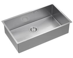 Aquadesign Zara RVS Wasbak 74x44cm Onderbouw, Vlakbouw en Opbouw met RVS Stop - 1208967758