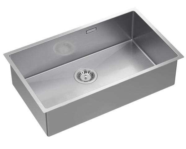 Aquadesign Zara RVS Wasbak 74x44cm Onderbouw, Vlakbouw en Opbouw met RVS Stop - 1208967758