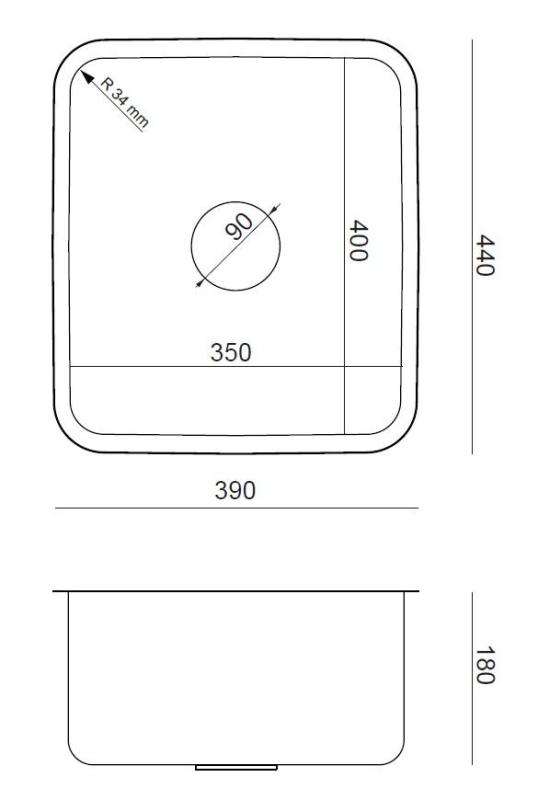 Aquadesign Oxford RST Allas 35x40cm Alapuolelle Asennettava RST Tulppa - 1208967761