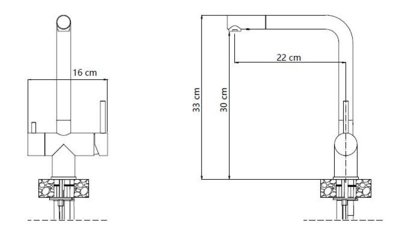 Quadri Ellesmere Kitchen Mixer Tap Black 3-way with an extra connection for filtered water 1208967780