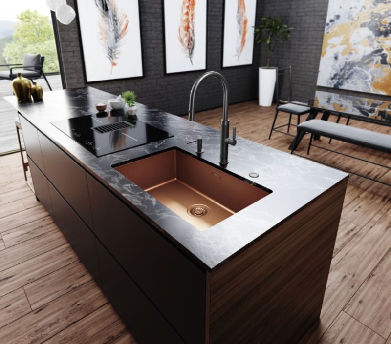 Franke Mythos Masterpiece Keittiöhana Antrasiitti J-putkella ja Ulosvedettävällä Suihkupäällä - 115.0711.555