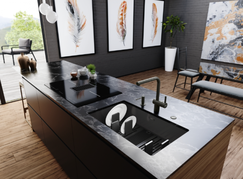 Franke Mythos Masterpiece BXM 210.68 Suuri Gun Metal Allas PVD Antrasiitti 685x410mm Tasoasennus ja Alasasennus - 127.0676.885