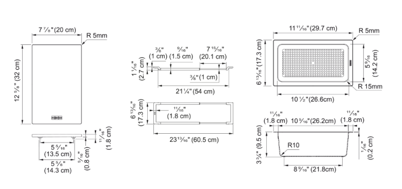 Franke Universaali Tarvikesetti All-In Set 1 - Leikkuulauta, Muovinen Asetusastia ja Teleskooppisilta 112.0655.481