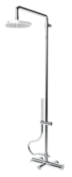 Waterevolution Flow drieweg-douchemengkraan met hand- en hoofddouche gun metal 250mm T131N25GME