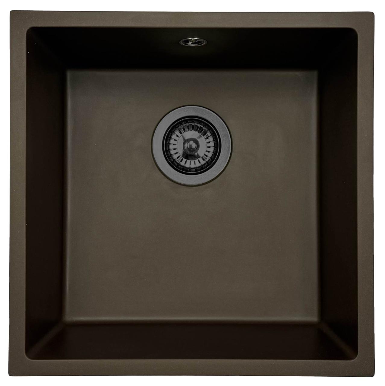 GraniteMy Universal Café Graniittiallas 40x40 cm pinta-asennus, upotettu asennus ja tasoasennus gun metal -pistokkeella - 1208967917 - Productafbeelding