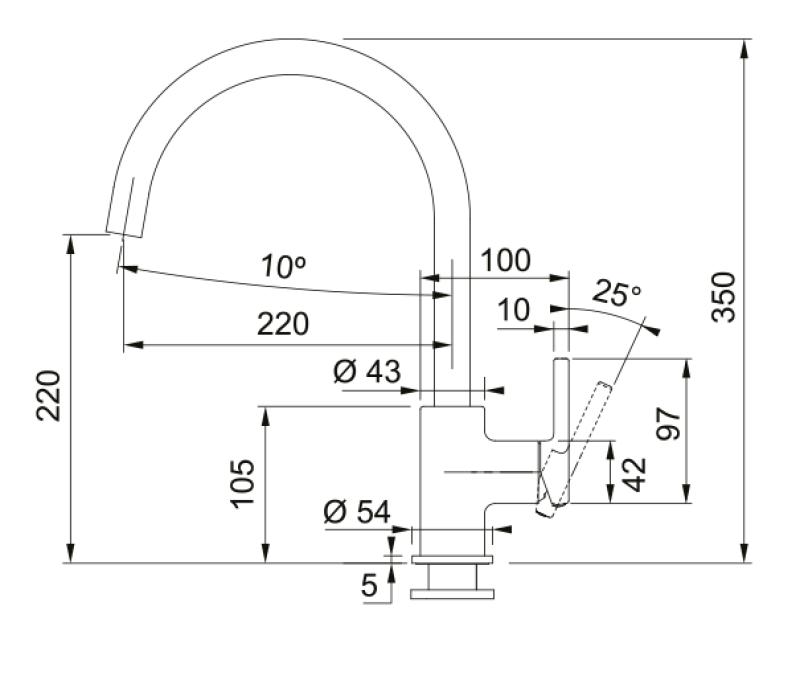 Franke Lina XL Keittiöhana Onyx kääntyvällä juoksuputkella 115.0626.020