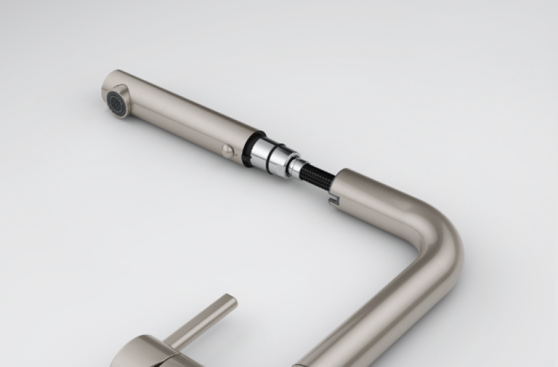 Franke Active Twist Eenhendel Mengkraan RVS-look met Uittrekbare Uitloop en Geïntegreerde Waste Bediening 115.0653.505