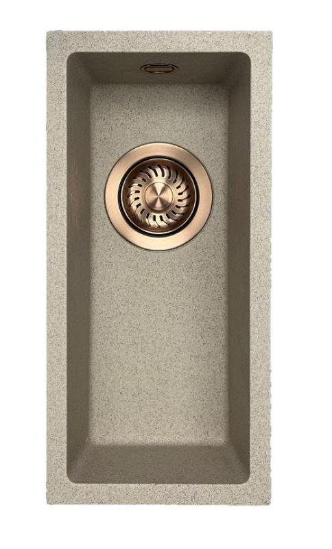 GraniteMy Universal graniitti beige hiekka pieni pesuallas 17x40 cm pinta-asennus ja tasoasennus kuparitulpalla 1208968004