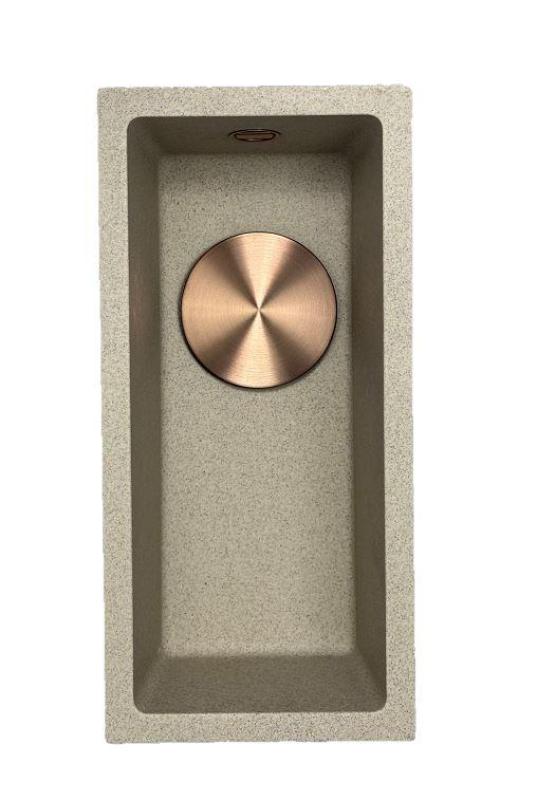 GraniteMy Universal graniitti beige hiekka pieni pesuallas 17x40 cm pinta-asennus ja tasoasennus kuparitulpalla 1208968004