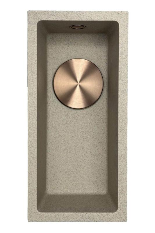 GraniteMy Universal graniitti beige hiekka pieni pesuallas 17x40 cm pinta-asennus ja tasoasennus kuparitulpalla 1208968004