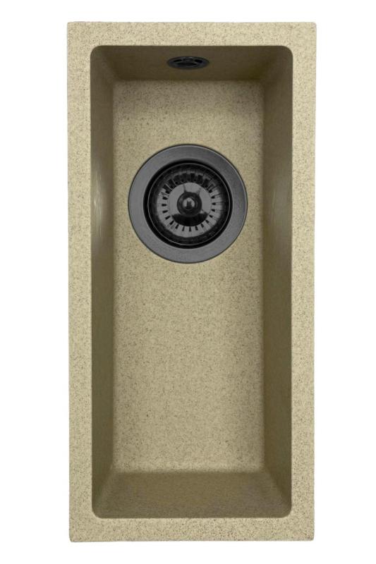 GraniteMy Universal graniitti beige hiekka pieni pesuallas 17x40 cm päällirakenne, alusrakenne ja tasorakenne, gun metal tulppa 1208968006