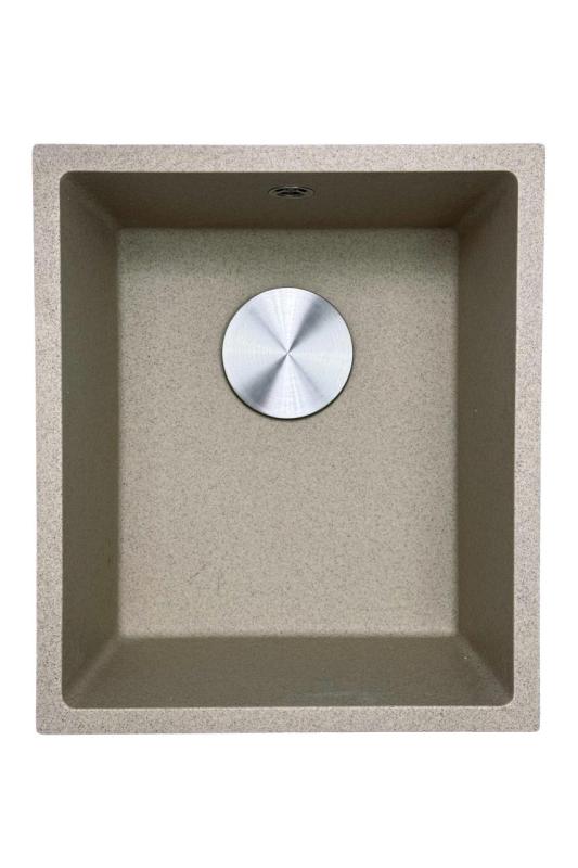 GraniteMy Universal graniittinen beige hiekkapesuallas 34x40 cm päälleasennus, alta-asennus ja taso-asennus ruostumattomasta teräksestä valmistetulla tulppalla 1208968007