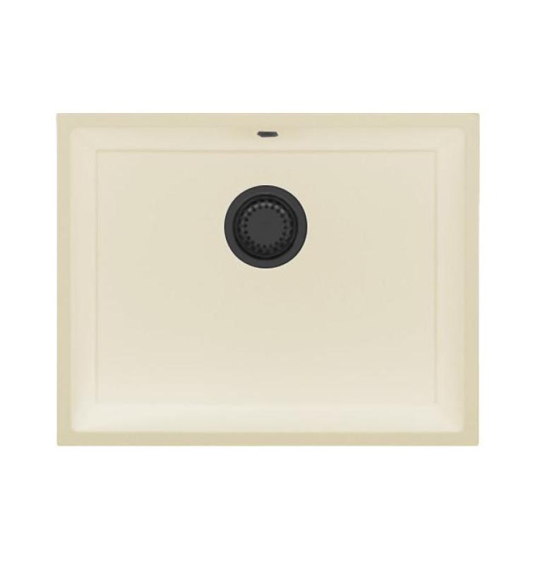 GraniteMy Universal graniittinen beige hiekkainen pesuallas 55x40 cm, pinta-asennus ja tasoasennus, gun metal -tulppa 1208968016