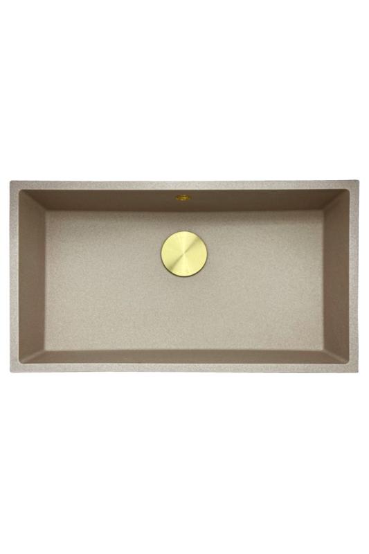 GraniteMy Universal graniitti beige hiekka pesuallas 74x40 cm päälle asennettava, alta asennettava ja tasoon upotettava kultaisella tulppalla 1208968018