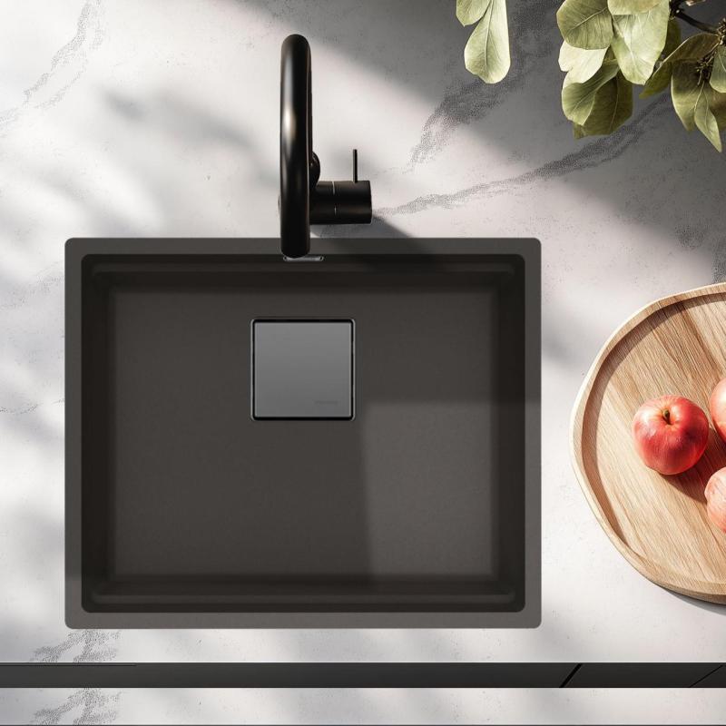 Franke Kubus KNG 110.52 Allas 52x42 Liuskekivi Harmaa Graniitti Tumma Alapuolinen 125.0714.636