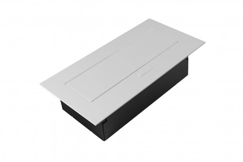 Huonekalupistorasia 2x pistorasia maadoituksella, USB A+C, virtajohto pistokkeella, valkoinen