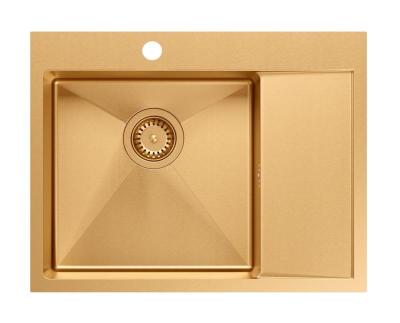 Aquadesign Clara Pesuallas Kupari 62x48 cm Pöytätasoon Asennettava tai Tasoasennettava Tippa-altaalla, Hanareikätasolla ja Kuparisella Tulppalla - 1208969503