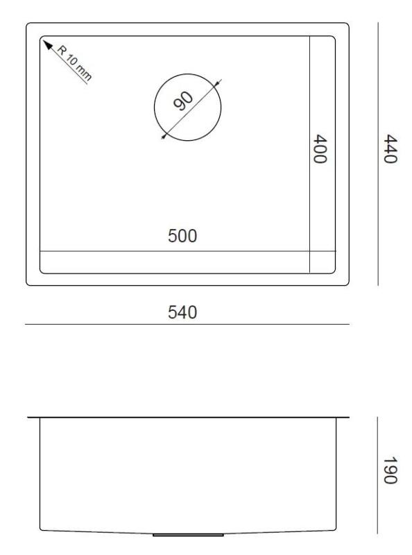 Aquadesign Zara Allas Gun Metal 54x44cm Alakiinnitys, Tasokiinnitys ja Päällikiinnitys Gun Metal Tulppa - 1208969511