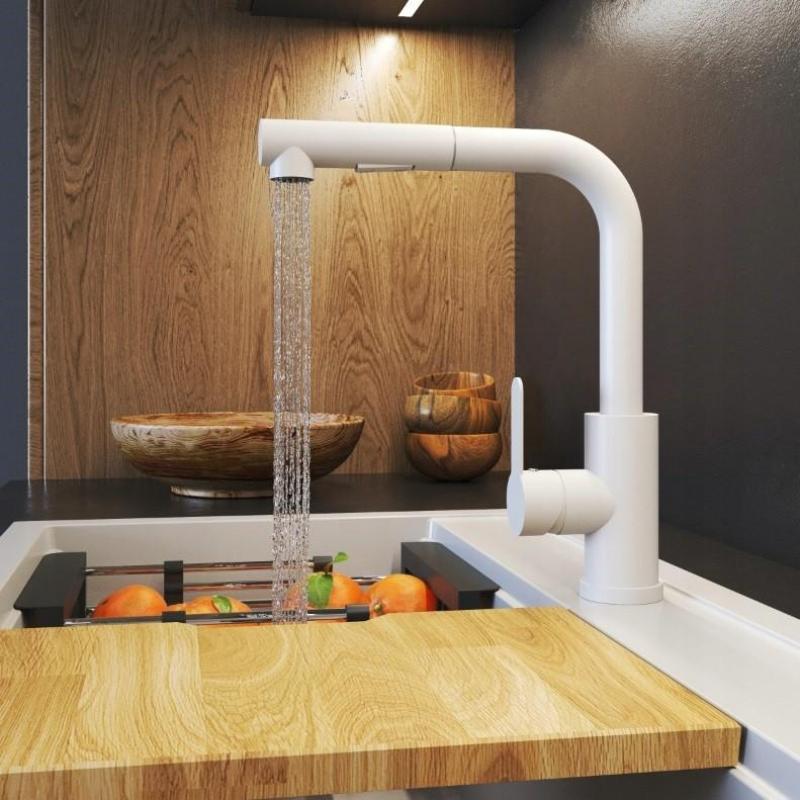 Graniteland Celeste Keittiöhana Valkoinen, jossa on Ulosvedettävä Suihku ja Kaksitoiminen Käsisuihku 1208969526