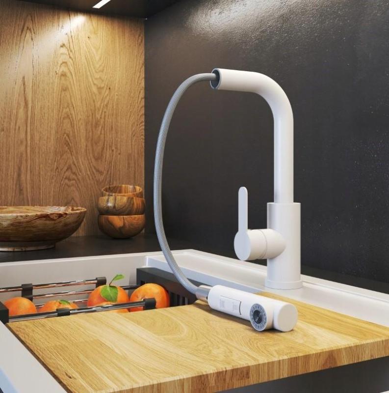 Graniteland Celeste Keittiöhana Valkoinen, jossa on Ulosvedettävä Suihku ja Kaksitoiminen Käsisuihku 1208969526