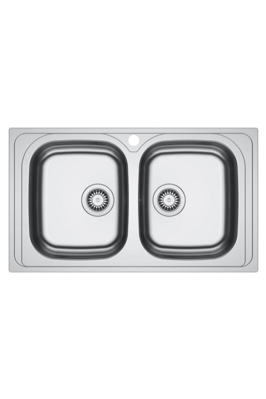Franke Spark SKX 620-86 Kaksinkertainen RST-allas hanareiällä Pinta-asennus 86x50 cm 101.0714.440