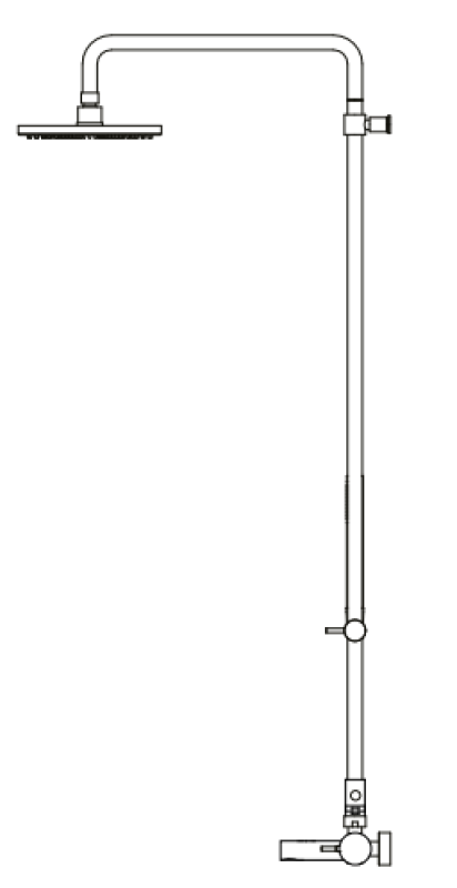 Waterevolution Flow kolmitie-suihkuhana pääsuihkulla, halkaisija 250mm, ja pyöreällä käsisuihkulla, kupari T131NR25CPE