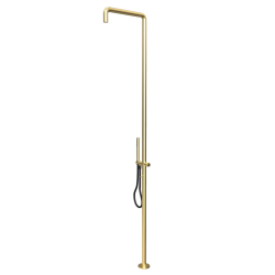 Waterevolution Flow-douchezuil met mengknop en handdouche Light Gold T147WGE