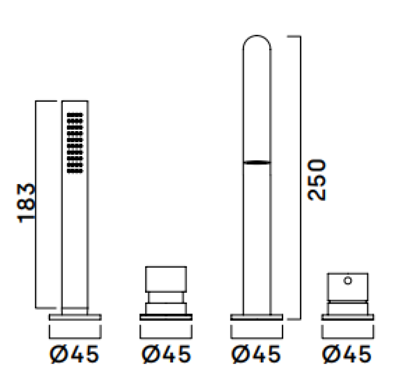 Waterevolution Flow 4-gaats Badkraan voor Badrandmontage Wit H T138HBR

Fins: Waterevolution Flow 4-reikäinen kylpyammehana reunan asennukseen Valkoinen H T138HBR