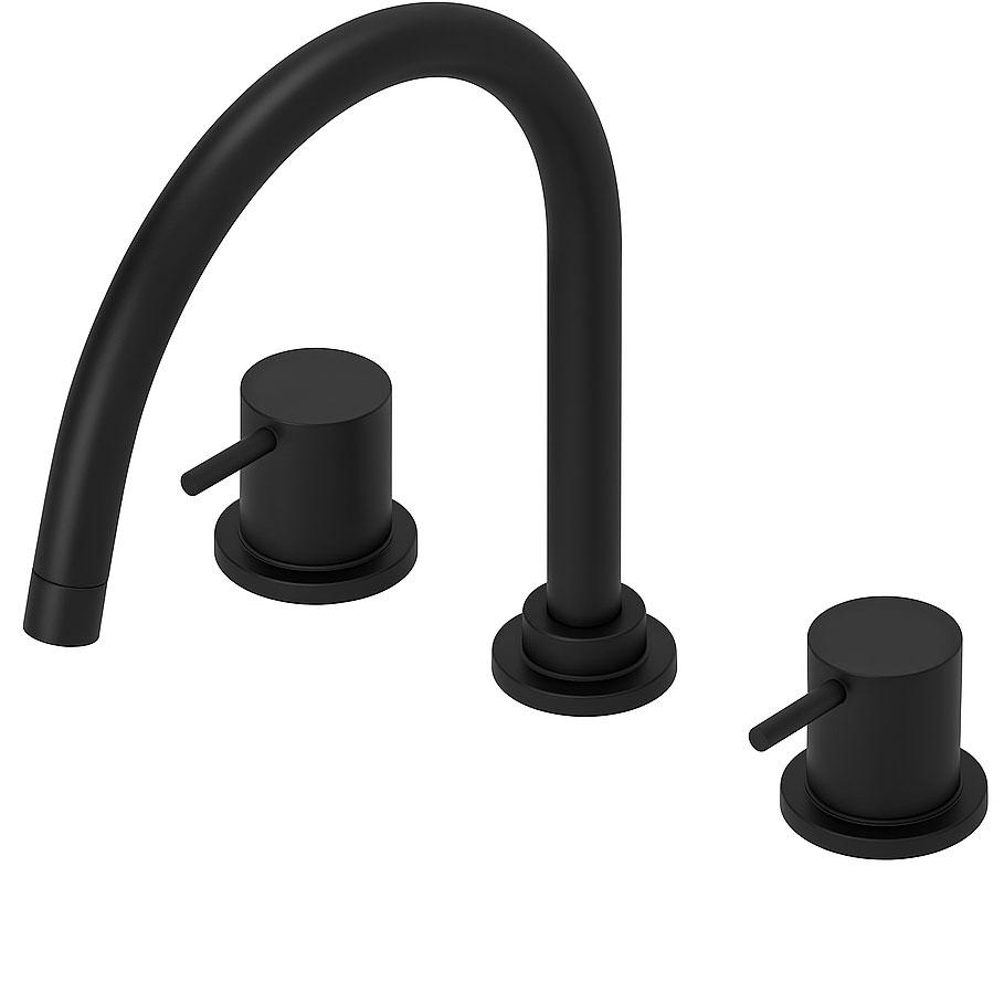 Waterevolution Flow 3-reikäinen keittiöhana kääntyvällä juoksuputkella ja suodatetun veden liitännällä musta T152UPR - Productafbeelding