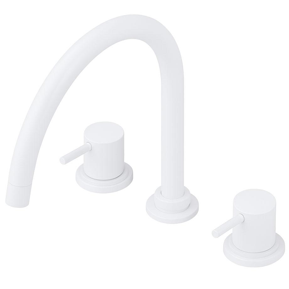 Waterevolution Flow 3-reikäinen keittiöhana käännettävällä juoksuputkella ja suodatetun veden liitännällä valkoinen T152UBR - Productafbeelding