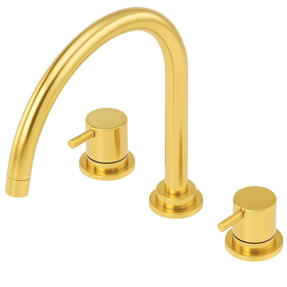 Waterevolution Flow 3-reikäinen keittiöhana kääntyvällä juoksuputkella ja suodatinvesiliitännällä, vaaleakultainen T152UWGE - Productafbeelding