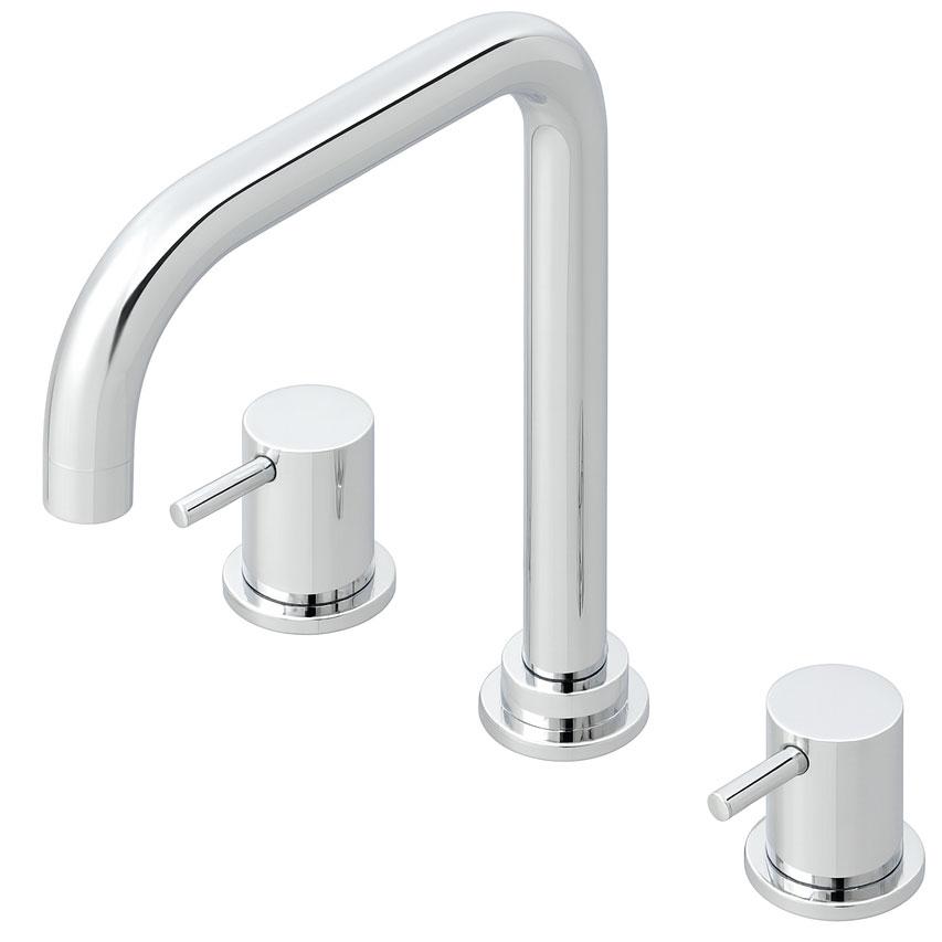 Waterevolution Flow 3-reikäinen kulmakeittiöhana kääntyvällä juoksuputkella ja suodatetun veden liitännällä kromi T152H01 - Productafbeelding