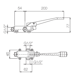 PB Pedal Line jalkapoljinsekoittaja kromi lattia-asennukseen 1208969744