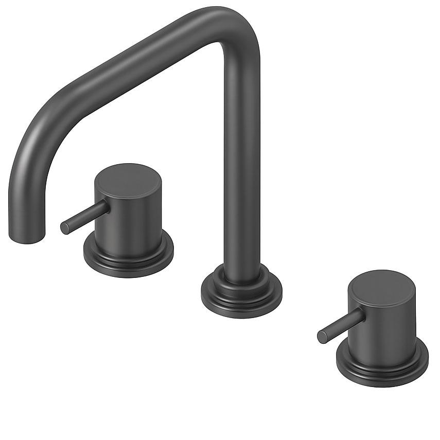 Waterevolution Flow 3-reikäinen kulmakeittiöhana kääntyvällä juoksuputkella ja suodatetun veden liitännällä gun metal T152HGME - Productafbeelding