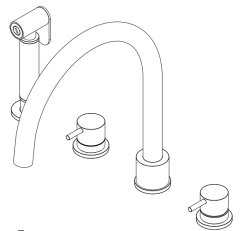 Waterevolution Flow 4-gats keukenkraan met uittrekbare sproeier chroom T153U01