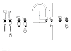 Waterevolution Flow 4-gaats keukenkraan met uittrekbare sproeier gun metal T153UGME