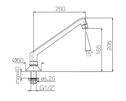 PB Pedal Line hana kromattu juoksuputki työtasolle tai pesualtaan tason päälle 1208969768