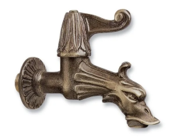 PB Garden Vintage Muur Fonteinkraan Koudwaterkraan Brons met Tuinslangaansluiting en Hendel 1208969785
