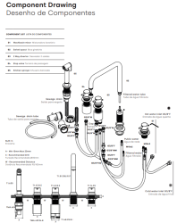 Waterevolution Flow 5-reikäinen kulmakeittiöhana ulosvedettävällä suihkulla ja suodatetun veden liitännällä kromi T154H01