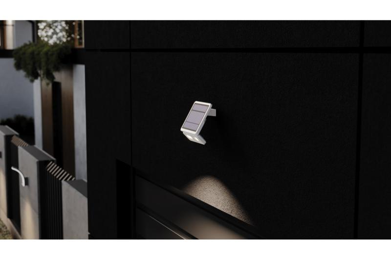 Aurinko-valaisin liikkeen- ja hämärätunnistimella DAVOS, LED, 1000lm, 4000K, 2000mAh, IP54, valkoinen