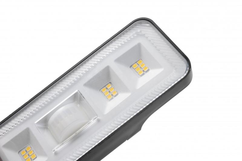 Aurinko-valaisin liike- ja hämärätunnistimella DAVOS, LED, 1000lm, 4000K, 2000mAh, IP54, musta