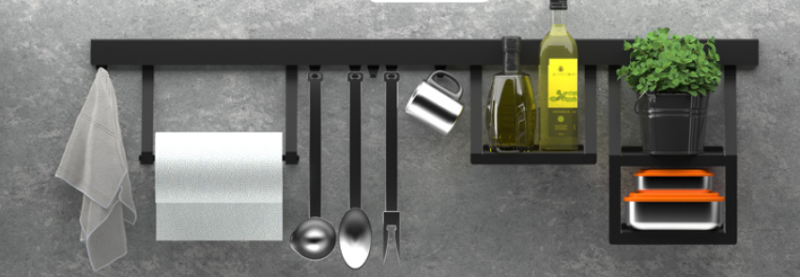 Epka Luxion Kolminkertainen Koukun Keittiökiskoon Metalli Musta 1208969963