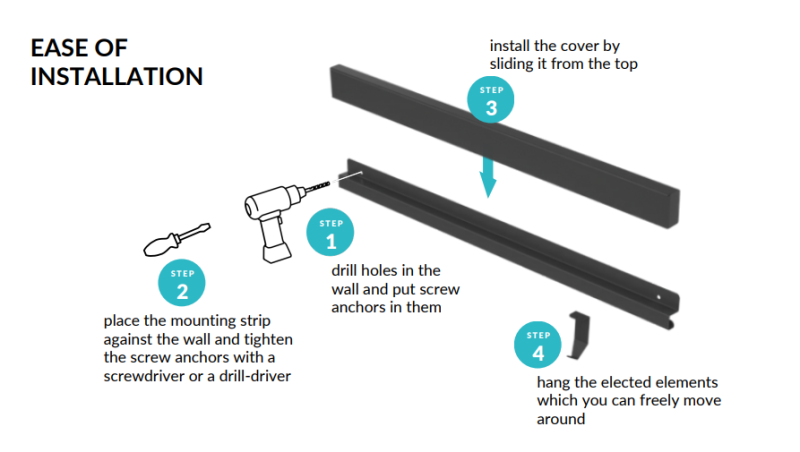 Epka Luxion Keittiökiskosetti 60 cm, lisävarusteet, metalli, piilokiinnitys, musta 1208969981