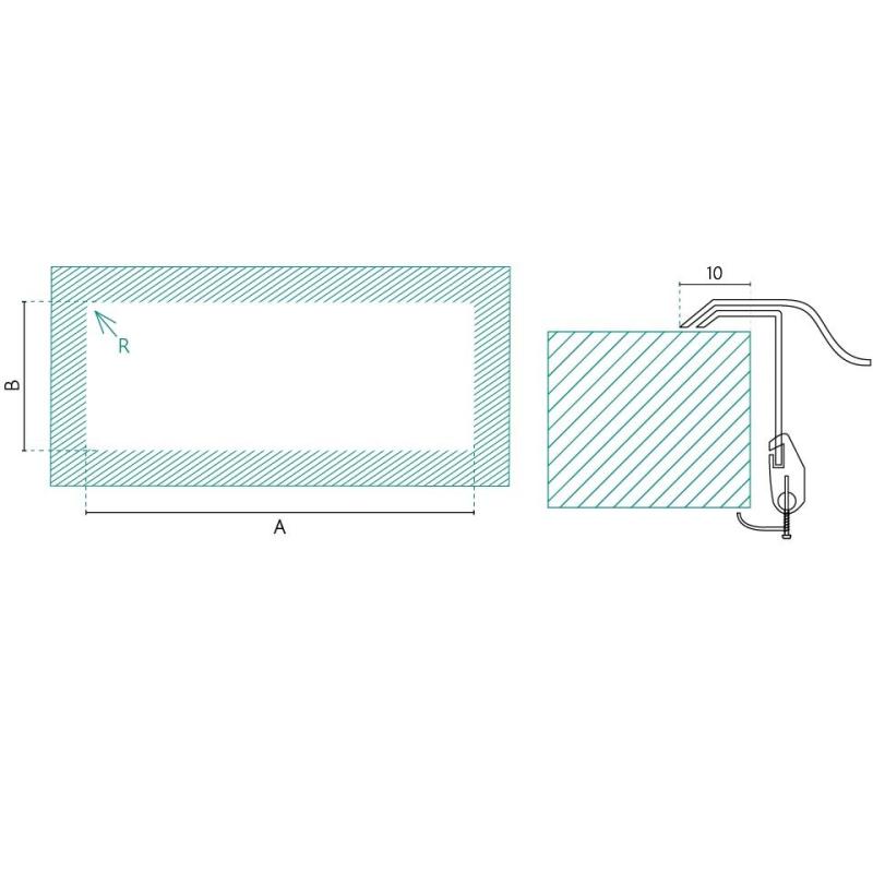 Banka Centurio 100-34 ruostumaton teräsallas, pinta-asennus 100x50 cm, tippualtaalla 1208970033