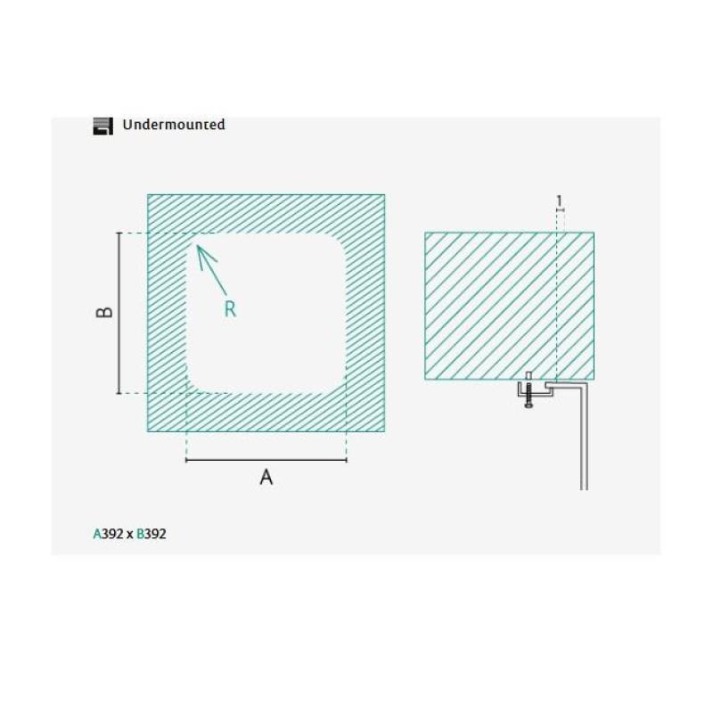 Banka IB4040 RVS Allas 40 x 40 cm Alakaappi 1208970039