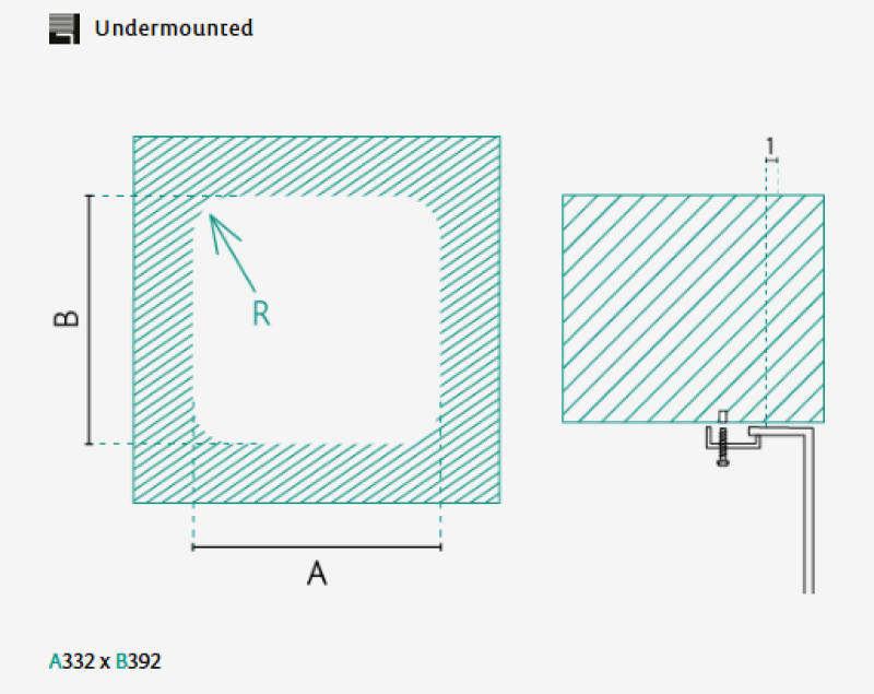 Banka IB3440 RVS Allas 34 x 40 cm Alakerta 1208970046
